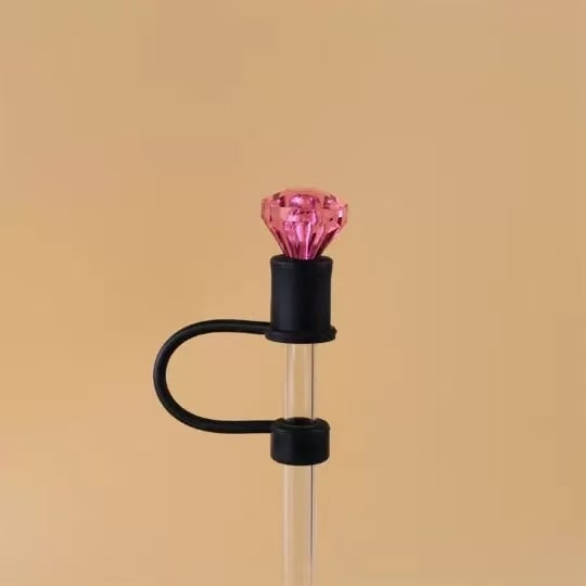 Crystal Charm Straw Topper( -4 pack )