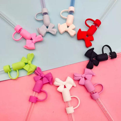 Bow Bliss Straw Charm( -4 pack )