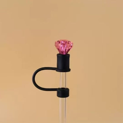 Crystal Charm Straw Topper( -4 pack )